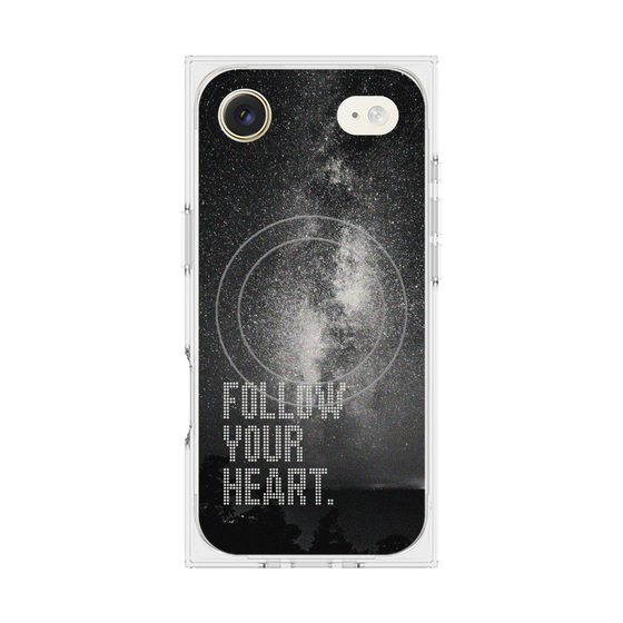 プレミアムスクエアケース with MagSafe［ オリジナル - ドットオーバーレイ - FOLLOW YOUR HEART/C ］
