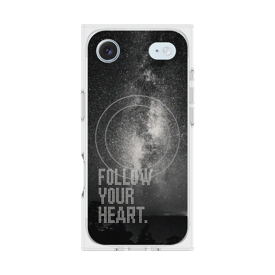 プレミアムスクエアケース with MagSafe［ オリジナル - ドットオーバーレイ - FOLLOW YOUR HEART/C ］