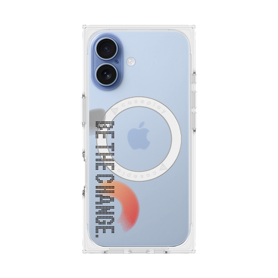 プレミアムスクエアケース with MagSafe［ オリジナル - ドットオーバーレイ - BE THE CHANGE/A ］