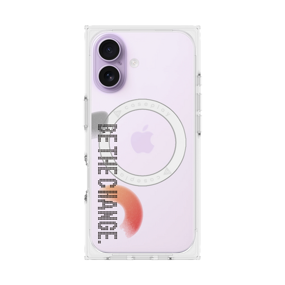 プレミアムスクエアケース with MagSafe［ オリジナル - ドットオーバーレイ - BE THE CHANGE/A ］