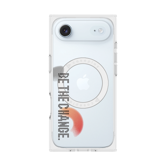 プレミアムスクエアケース with MagSafe［ オリジナル - ドットオーバーレイ - BE THE CHANGE/A ］