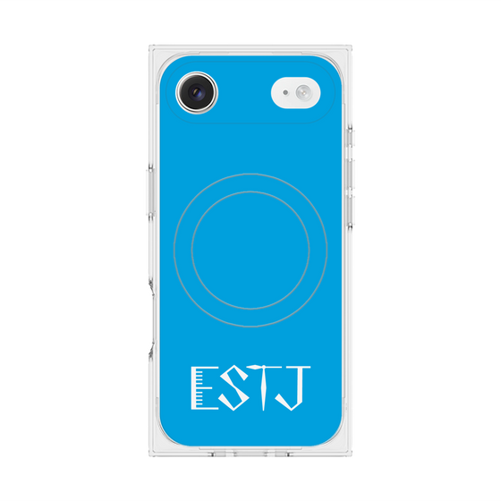 プレミアムスクエアケース with MagSafe［ オリジナル - ESTJ 幹部 - アルファベット - ブルー ］