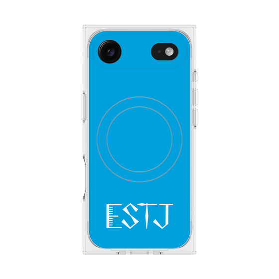 プレミアムスクエアケース with MagSafe［ オリジナル - ESTJ 幹部 - アルファベット - ブルー ］