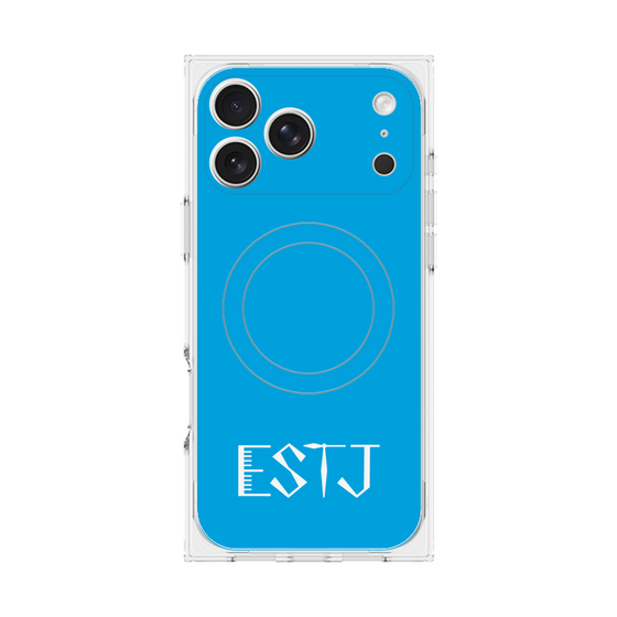 プレミアムスクエアケース with MagSafe［ オリジナル - ESTJ 幹部 - アルファベット - ブルー ］