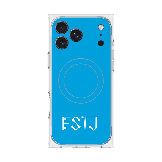プレミアムスクエアケース with MagSafe［ オリジナル - ESTJ 幹部 - アルファベット - ブルー ］