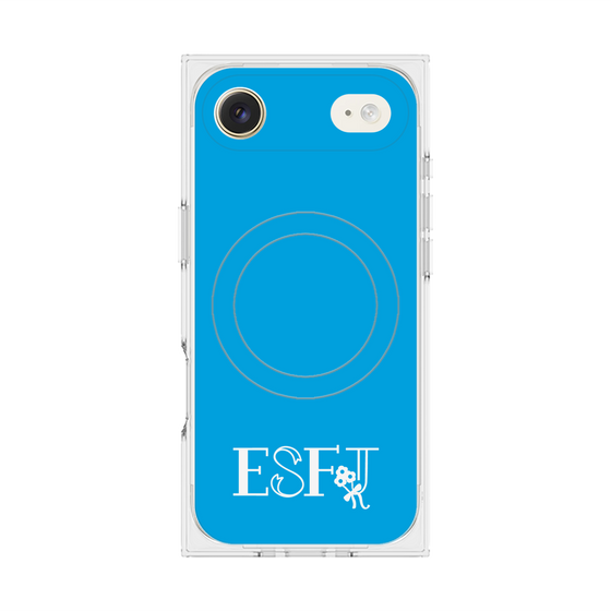 プレミアムスクエアケース with MagSafe［ オリジナル - ESFJ 領事 - アルファベット - ブルー ］