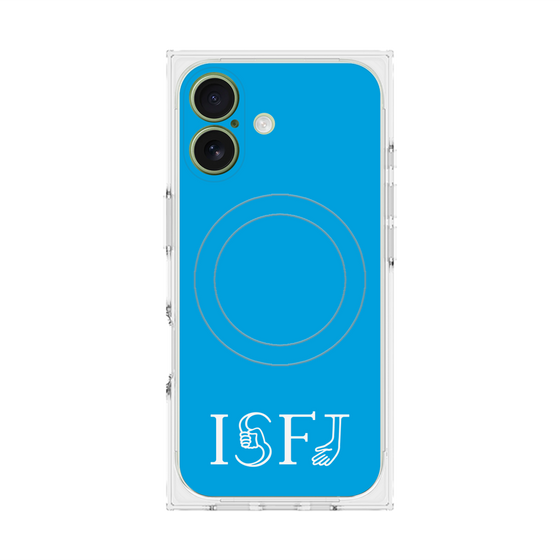 プレミアムスクエアケース with MagSafe［ オリジナル - ISFJ 擁護者 - アルファベット - ブルー ］