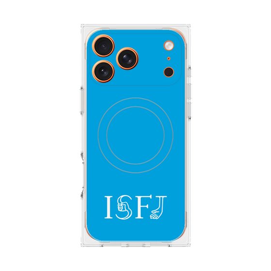 プレミアムスクエアケース with MagSafe［ オリジナル - ISFJ 擁護者 - アルファベット - ブルー ］