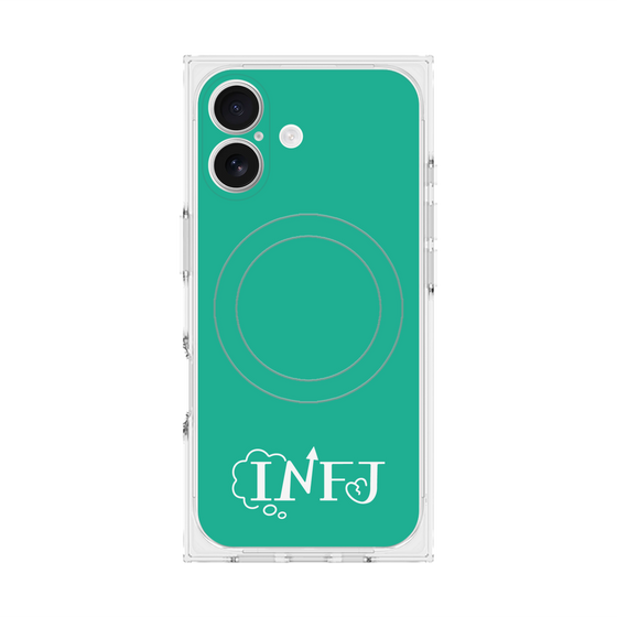 プレミアムスクエアケース with MagSafe［ オリジナル - INFJ 提唱者 - アルファベット - グリーン ］