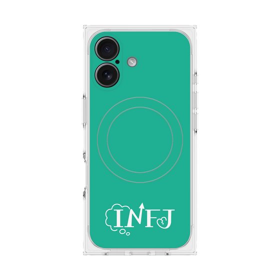 プレミアムスクエアケース with MagSafe［ オリジナル - INFJ 提唱者 - アルファベット - グリーン ］