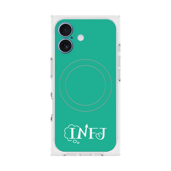 プレミアムスクエアケース with MagSafe［ オリジナル - INFJ 提唱者 - アルファベット - グリーン ］