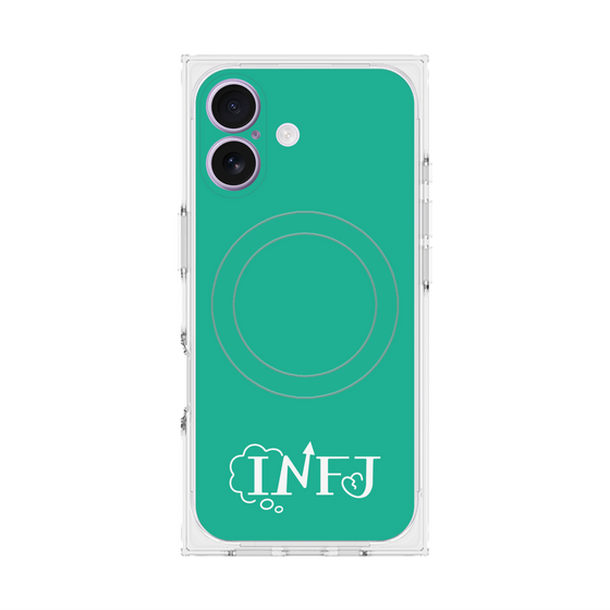 プレミアムスクエアケース with MagSafe［ オリジナル - INFJ 提唱者 - アルファベット - グリーン ］