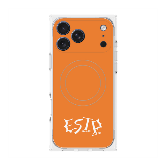 プレミアムスクエアケース with MagSafe［ オリジナル - ESTP 起業家 - アルファベット - オレンジ ］
