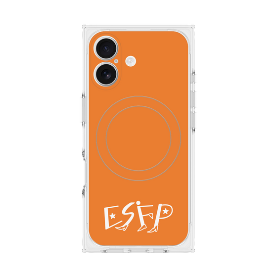 プレミアムスクエアケース with MagSafe［ オリジナル - ESFP エンターテイナー - アルファベット - オレンジ ］