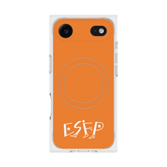 プレミアムスクエアケース with MagSafe［ オリジナル - ESFP エンターテイナー - アルファベット - オレンジ ］