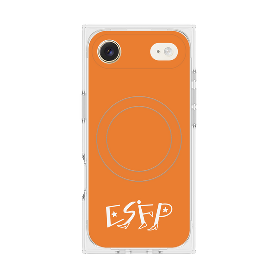 プレミアムスクエアケース with MagSafe［ オリジナル - ESFP エンターテイナー - アルファベット - オレンジ ］