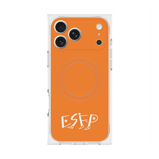 プレミアムスクエアケース with MagSafe［ オリジナル - ESFP エンターテイナー - アルファベット - オレンジ ］