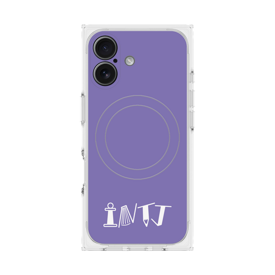プレミアムスクエアケース with MagSafe［ オリジナル - INTJ 建築家 - アルファベット - パープル ］