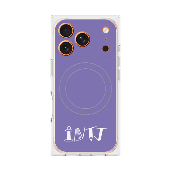 プレミアムスクエアケース with MagSafe［ オリジナル - INTJ 建築家 - アルファベット - パープル ］