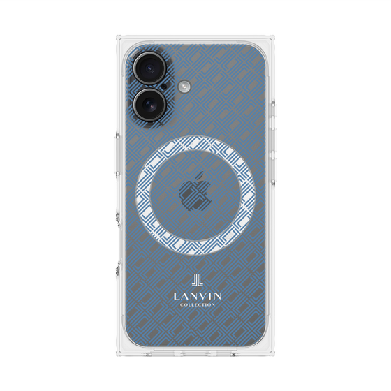 プレミアムスクエアケース with MagSafe［ LANVIN COLLECTION - ロゴパターン - ブルー ］