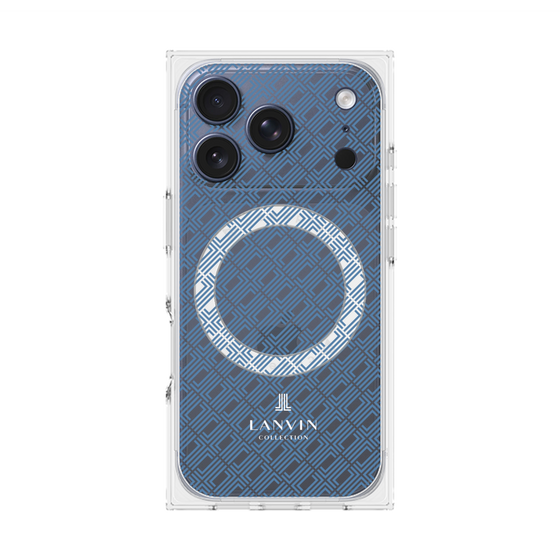 プレミアムスクエアケース with MagSafe［ LANVIN COLLECTION - ロゴパターン - ブルー ］