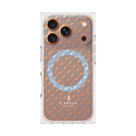 プレミアムスクエアケース with MagSafe［ LANVIN COLLECTION - ロゴパターン - ブルー ］