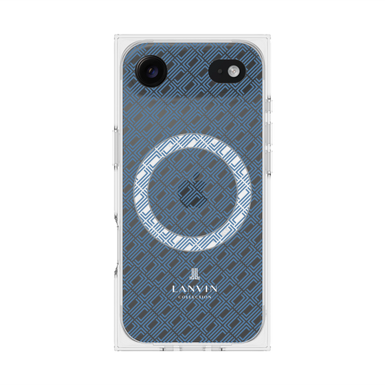 プレミアムスクエアケース with MagSafe［ LANVIN COLLECTION - ロゴパターン - ブルー ］