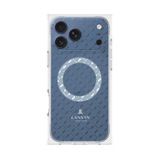 プレミアムスクエアケース with MagSafe［ LANVIN COLLECTION - ロゴパターン - ブルー ］