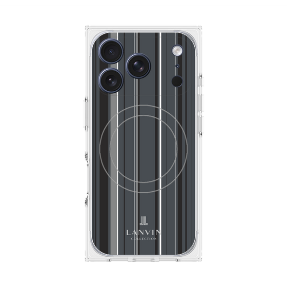 プレミアムスクエアケース with MagSafe［ LANVIN COLLECTION - ストライプ - グレー ］