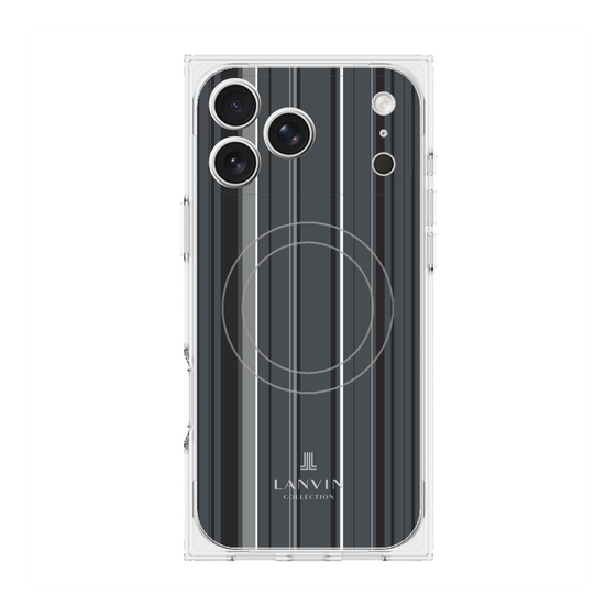 プレミアムスクエアケース with MagSafe［ LANVIN COLLECTION - ストライプ - グレー ］