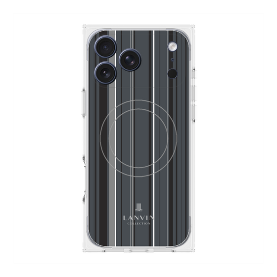 プレミアムスクエアケース with MagSafe［ LANVIN COLLECTION - ストライプ - グレー ］