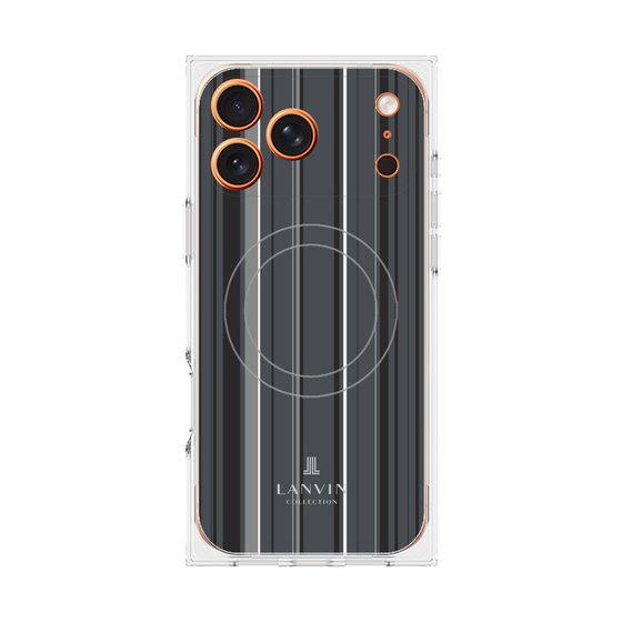 プレミアムスクエアケース with MagSafe［ LANVIN COLLECTION - ストライプ - グレー ］