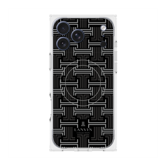 プレミアムスクエアケース with MagSafe［ LANVIN COLLECTION - モノグラム - 黒 ］