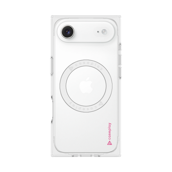 プレミアムスクエアケース with MagSafe［ オリジナル - caseplayロゴ - ピンク/B ］