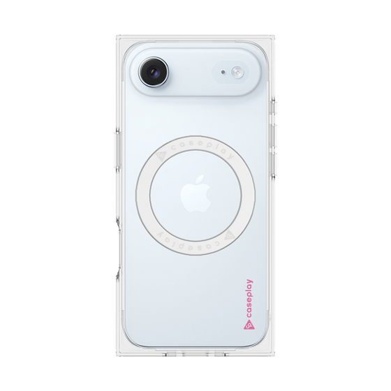 プレミアムスクエアケース with MagSafe［ オリジナル - caseplayロゴ - ピンク/B ］
