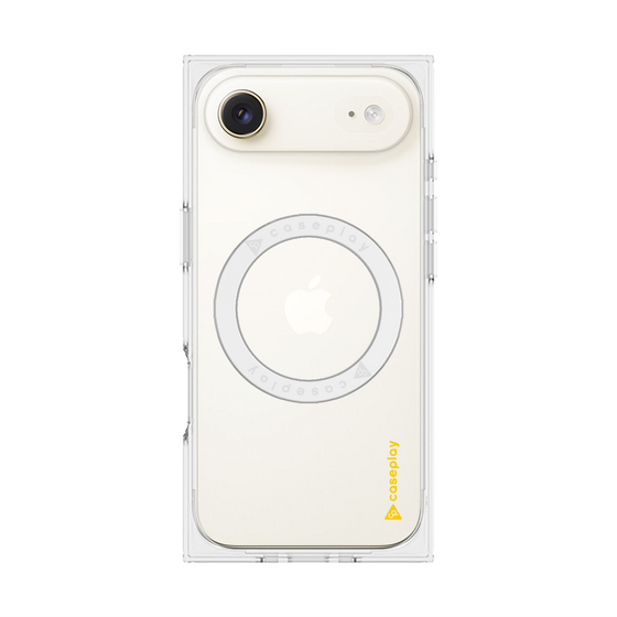 プレミアムスクエアケース with MagSafe［ オリジナル - caseplayロゴ - イエロー/B ］