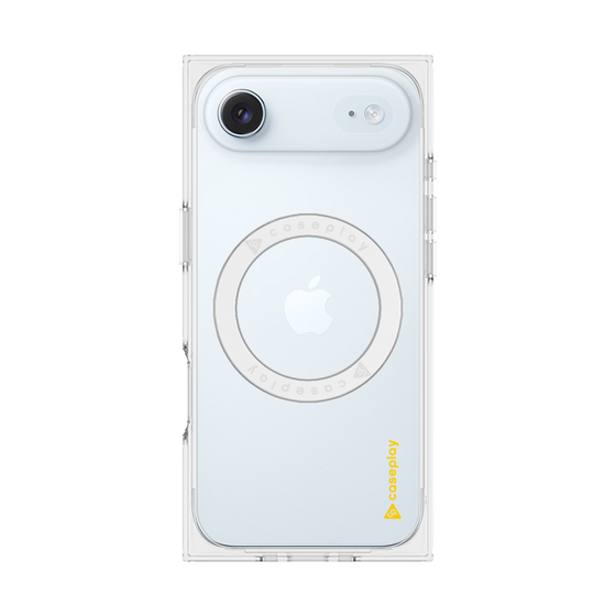 プレミアムスクエアケース with MagSafe［ オリジナル - caseplayロゴ - イエロー/B ］