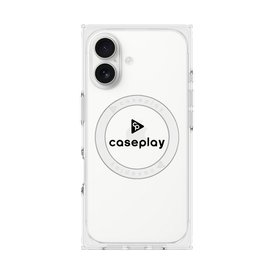 プレミアムスクエアケース with MagSafe［ オリジナル - caseplayロゴ - ブラック/D ］