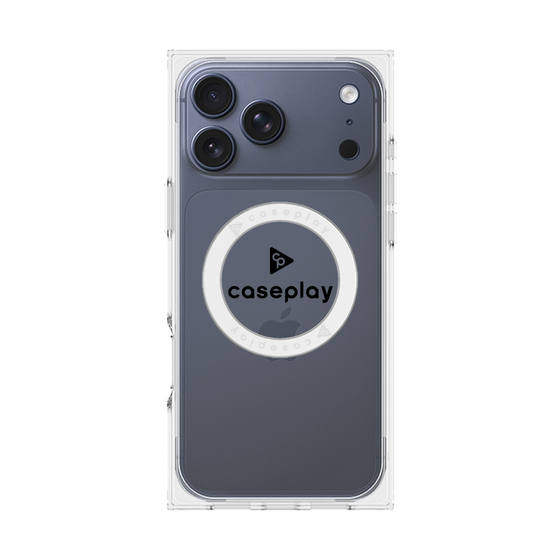 プレミアムスクエアケース with MagSafe［ オリジナル - caseplayロゴ - ブラック/D ］