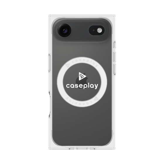 プレミアムスクエアケース with MagSafe［ オリジナル - caseplayロゴ - ホワイト/D ］