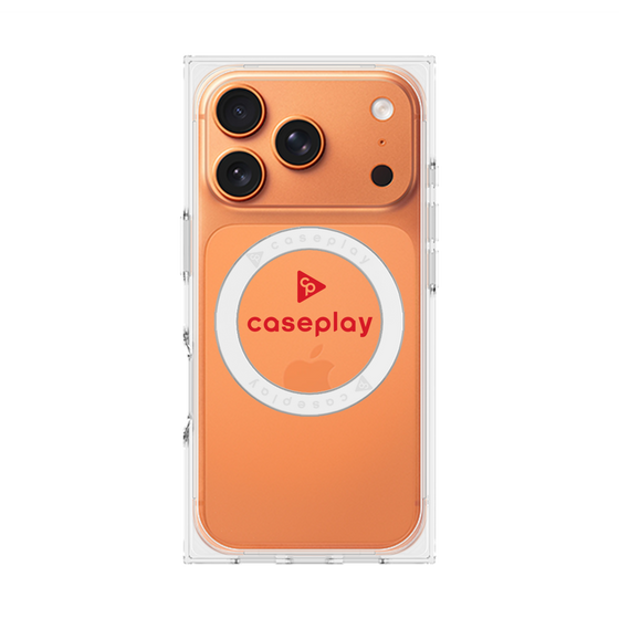 プレミアムスクエアケース with MagSafe［ オリジナル - caseplayロゴ - レッド/D ］