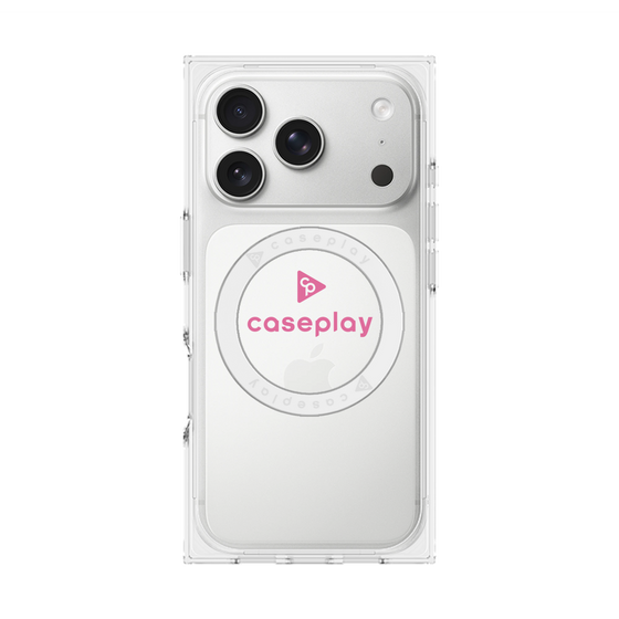 プレミアムスクエアケース with MagSafe［ オリジナル - caseplayロゴ - ピンク/D ］