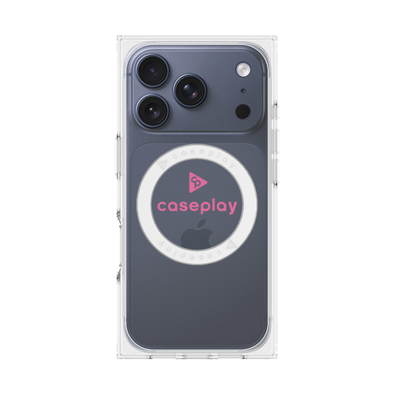 プレミアムスクエアケース with MagSafe［ オリジナル - caseplayロゴ - ピンク/D ］