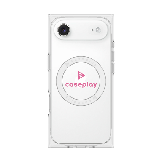 プレミアムスクエアケース with MagSafe［ オリジナル - caseplayロゴ - ピンク/D ］