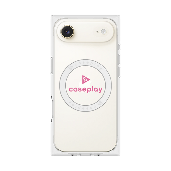 プレミアムスクエアケース with MagSafe［ オリジナル - caseplayロゴ - ピンク/D ］