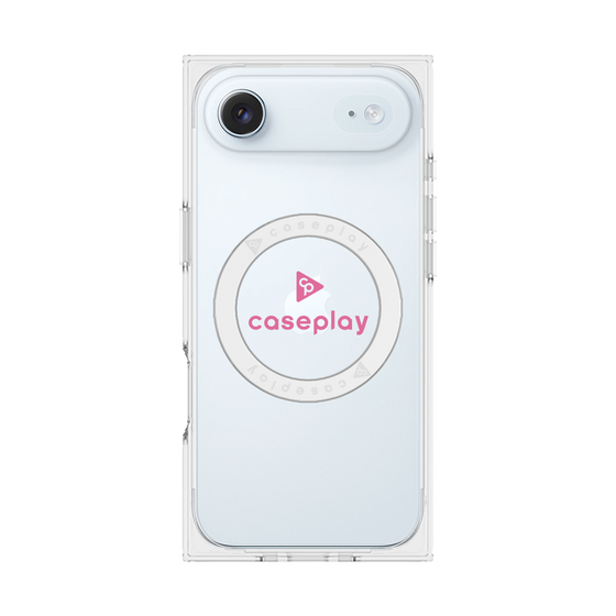 プレミアムスクエアケース with MagSafe［ オリジナル - caseplayロゴ - ピンク/D ］