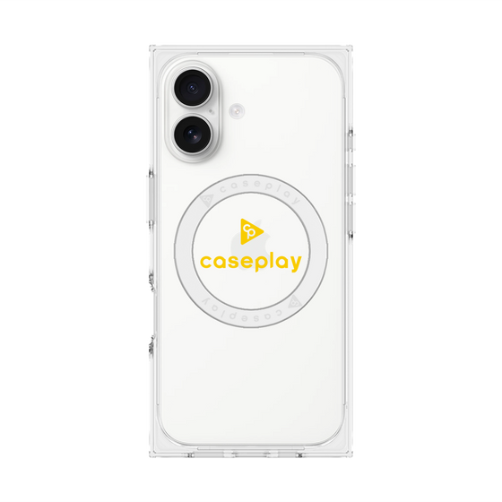 プレミアムスクエアケース with MagSafe［ オリジナル - caseplayロゴ - イエロー/D ］