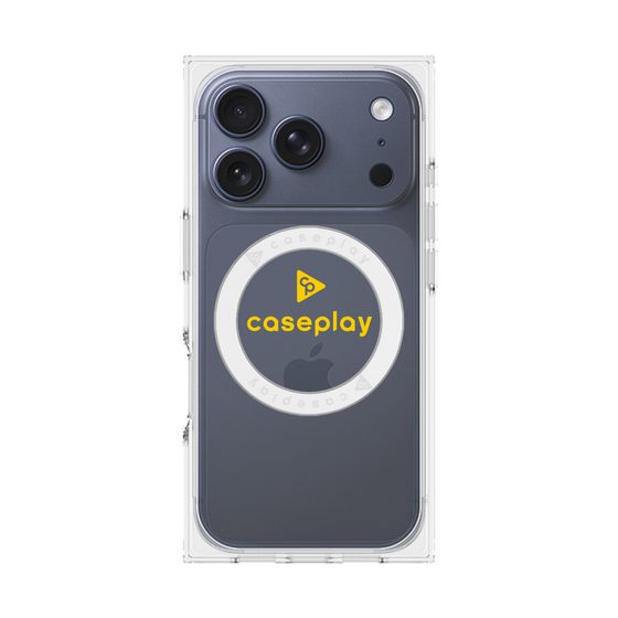 プレミアムスクエアケース with MagSafe［ オリジナル - caseplayロゴ - イエロー/D ］