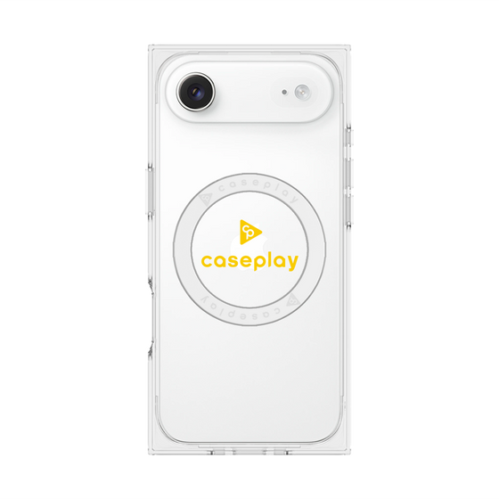 プレミアムスクエアケース with MagSafe［ オリジナル - caseplayロゴ - イエロー/D ］