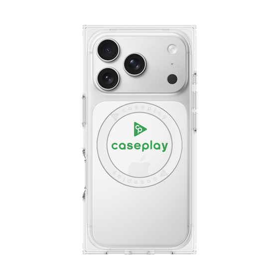 プレミアムスクエアケース with MagSafe［ オリジナル - caseplayロゴ - グリーン/D ］
